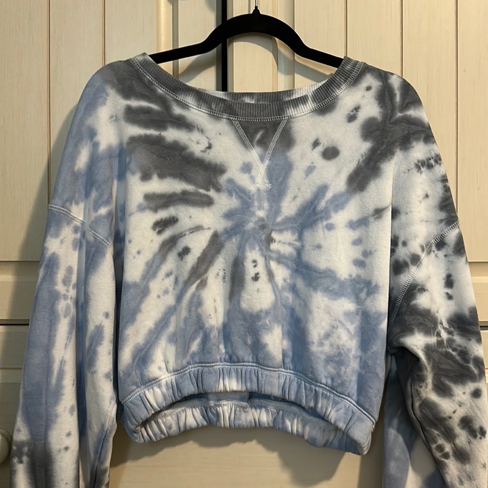 aeropastle tie dye crop crew neck